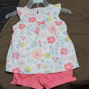 Carters 12 month girl short set